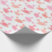 Schattigee Waterverf Krabben op munt streep Cadeaupapier (Hoek)