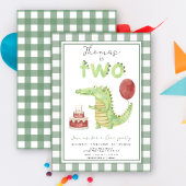 Schattigee Waterverf krokodil twee verjaardagsfees Kaart