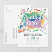 Schattigee Waterverf Kunst Verfschilderij Partij V Briefkaart (Voorkant / Achterkant)