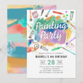 Schattigee Waterverf Kunst Verfschilderij Partij V Kaart (Voorkant / Achterkant)