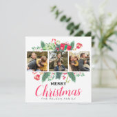 Schattigee Waterverf laat vrolijke kerst familie f Feestdagenkaart (Staand voorkant)