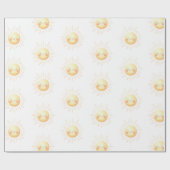 Schattigee Waterverf lachende gele zonneschijn Kin Cadeaupapier (Vlak)