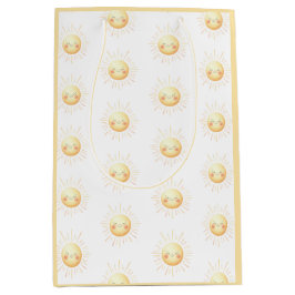 Schattigee Waterverf lachende gele zonneschijn Kin Medium Cadeauzakje