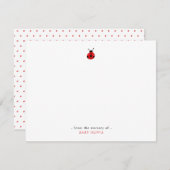 Schattigee waterverf Lady Bug Meisje Bedankkaart (Voorkant / Achterkant)