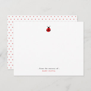 Schattigee waterverf Lady Bug Meisje Bedankkaart