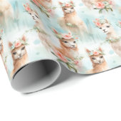 Schattigee Waterverf lama's - Cadeaupapier (Rol Hoek)