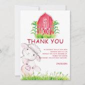 Schattigee Waterverf landbouwhuisdieren Bedankkaart (Voorkant)