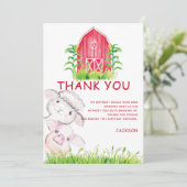 Schattigee Waterverf landbouwhuisdieren Bedankkaart (Staand voorkant)