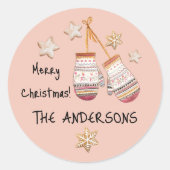 Schattigee Waterverf Landelijke Rustieke Illustrat Ronde Sticker (Voorkant)