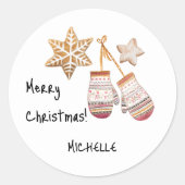 Schattigee Waterverf Landelijke Rustieke Illustrat Ronde Sticker (Voorkant)