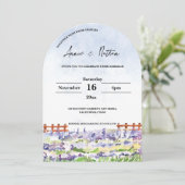 Schattigee Waterverf Landschap Lavendelvelden brui Kaart (Staand voorkant)