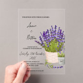 Schattigee Waterverf Lavendelstengels in een Baske Acryl Uitnodigingen (Insitu (Draagbaar))