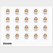 Schattigee Waterverf Leeuw Baby shower Ronde Sticker (Vel)