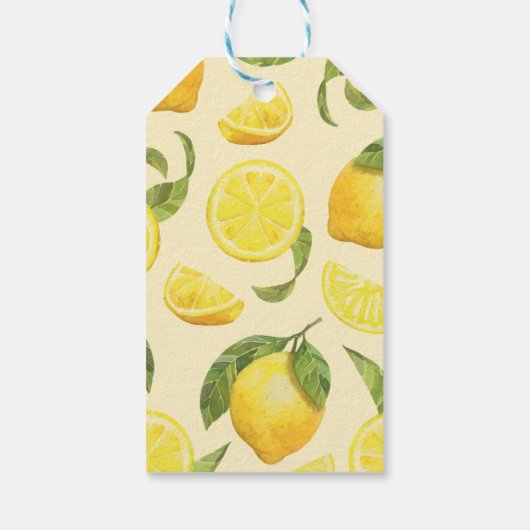 Schattigee Waterverf Lemon Dank u Cadeaulabel (Achterkant)