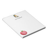Schattigee Waterverf Leraar Gnome en Apple Notitieblok (Schuin)