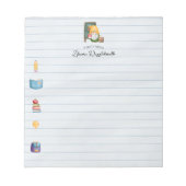 Schattigee Waterverf leraar Gnome met lijnen Notitieblok (Voorkant)