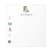 Schattigee Waterverf Leraar Gnome Notitieblok (Voorkant)