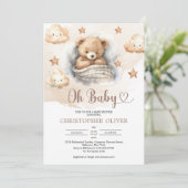 Schattigee Waterverf lichtbruin slapende teddybeer Kaart (Staand voorkant)