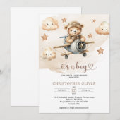 Schattigee waterverf lichtbruine tinten teddybeer  kaart (Voorkant / Achterkant)