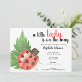 Schattigee Waterverf lieveheersbeestje Baby shower Kaart (Staand voorkant)