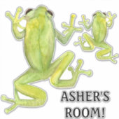 Schattigee Waterverf Little Boys Room Tree Frog Na Sticker (Voorkant)