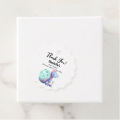 Schattigee Waterverf Little Dinosaur Baby shower Bedankjes Labels (In situ)