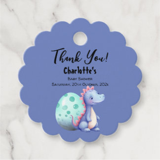 Schattigee Waterverf Little Dinosaur Baby shower Bedankjes Labels