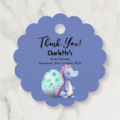 Schattigee Waterverf Little Dinosaur Baby shower Bedankjes Labels (Achterkant)