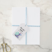 Schattigee Waterverf Little Dinosaur Baby shower Cadeaulabel (Met Touw)
