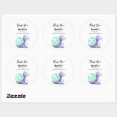 Schattigee Waterverf Little Dinosaur Baby shower Ronde Sticker (Vel)