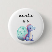 Schattigee Waterverf Little Dinosaur Tante-to-be Ronde Button 5,7 Cm (Voorkant)