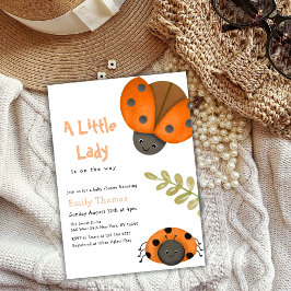 Schattigee Waterverf Little Ladybug Baby shower In Kaart