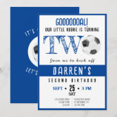 Schattigee Waterverf Little Rookie Voetbal 2e Verj Kaart (Voorkant / Achterkant)