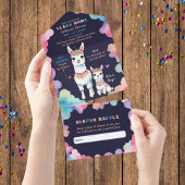 Schattigee Waterverf Llama Mama Baby shower All In One Uitnodiging