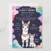 Schattigee Waterverf Llama Mama Baby shower Kaart (Voorkant)