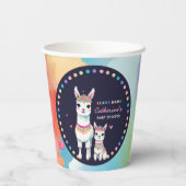 Schattigee Waterverf Llama Mama Baby shower Papieren Bekers (Achterkant)