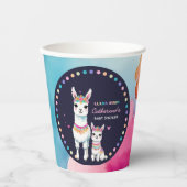 Schattigee Waterverf Llama Mama Baby shower Papieren Bekers (Voorkant)