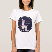 Schattigee Waterverf Llama Mama Baby shower T-shirt (Voorkant)