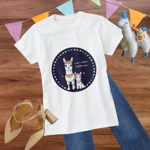 Schattigee Waterverf Llama Mama Baby shower T-shirt