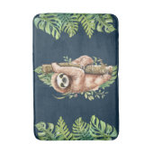 Schattigee Waterverf luiaard & tropische bladeren  Badmat (Voorkant Verticaal)