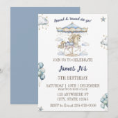 Schattigee Waterverf Magische Carrousel Verjaardag Kaart (Voorkant / Achterkant)