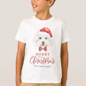 Schattigee Waterverf Maltese Kerstman Vrolijk Kers T-shirt (Voorkant)
