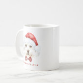 Schattigee Waterverf Maltese Santa Custom Christma Koffiemok (Voorkant links)