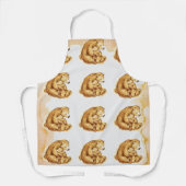 Schattigee waterverf Mama & Baby Beer Schort (Voorkant)