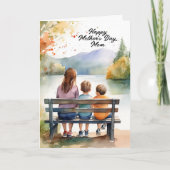 Schattigee Waterverf mama & Kinder | Moederdag Kaart (Voorkant)