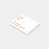 Schattigee Waterverf Martini cocktails gepersonali Post-it® Notes (Schuin)