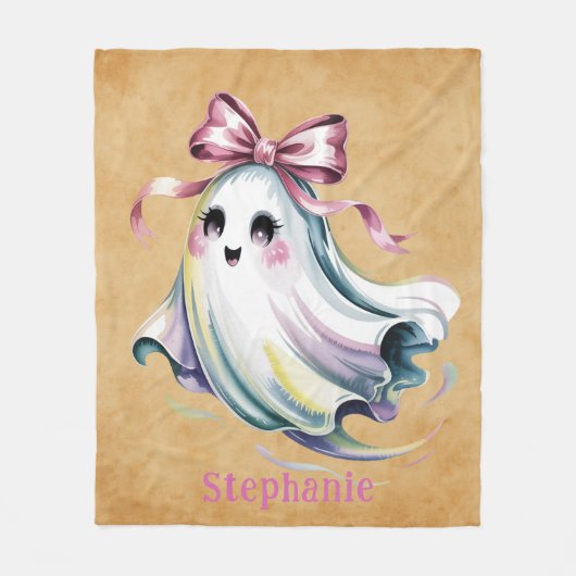 Schattigee Waterverf Meisje Ghost Verjaardag Mash Fleece Deken (Voorkant)