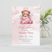 Schattigee Waterverf meisje teddybeer in luier met Kaart (Staand voorkant)