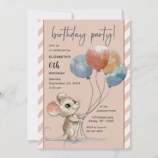 Schattigee Waterverf met ballonnen Kaart (Voorkant)