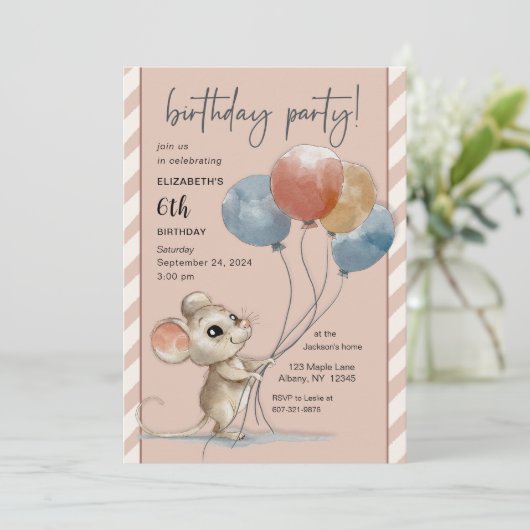 Schattigee Waterverf met ballonnen Kaart (Staand voorkant)